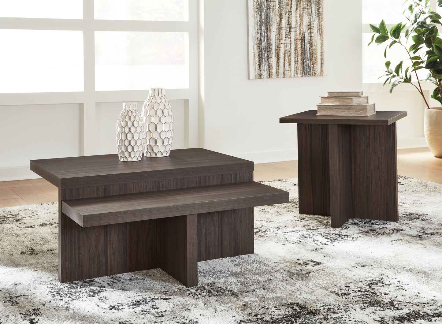 Myers Furniture Outlet - Ashley Furniture - Zendex Table (Set of 2) - Occasional Table Set (Set of 2) / Brown - T304-12