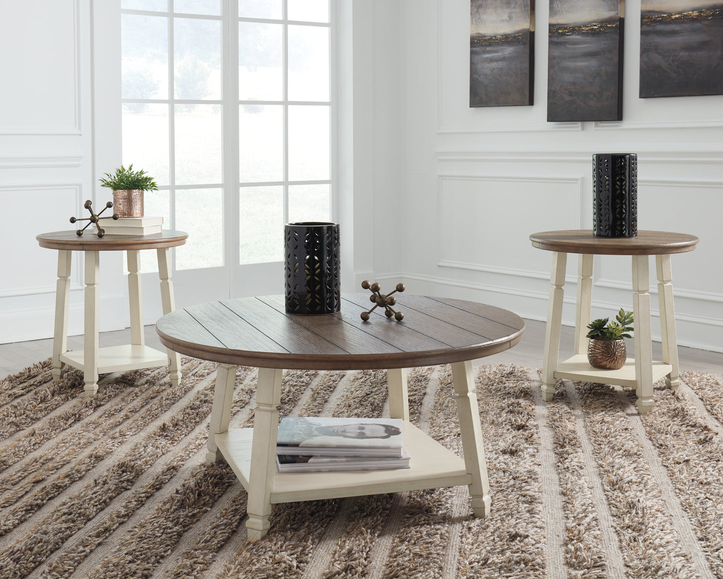 Myers Furniture Outlet - Ashley Furniture - Bolanbrook Table (Set of 3) - Occasional Table Set (3/CN) / Two-tone - T377-13