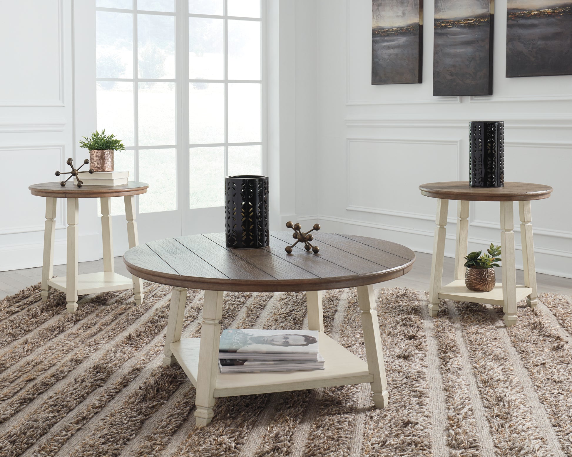 Myers Furniture Outlet - Ashley Furniture - Bolanbrook Table (Set of 3) - Occasional Table Set (3/CN) / Two-tone - T377-13