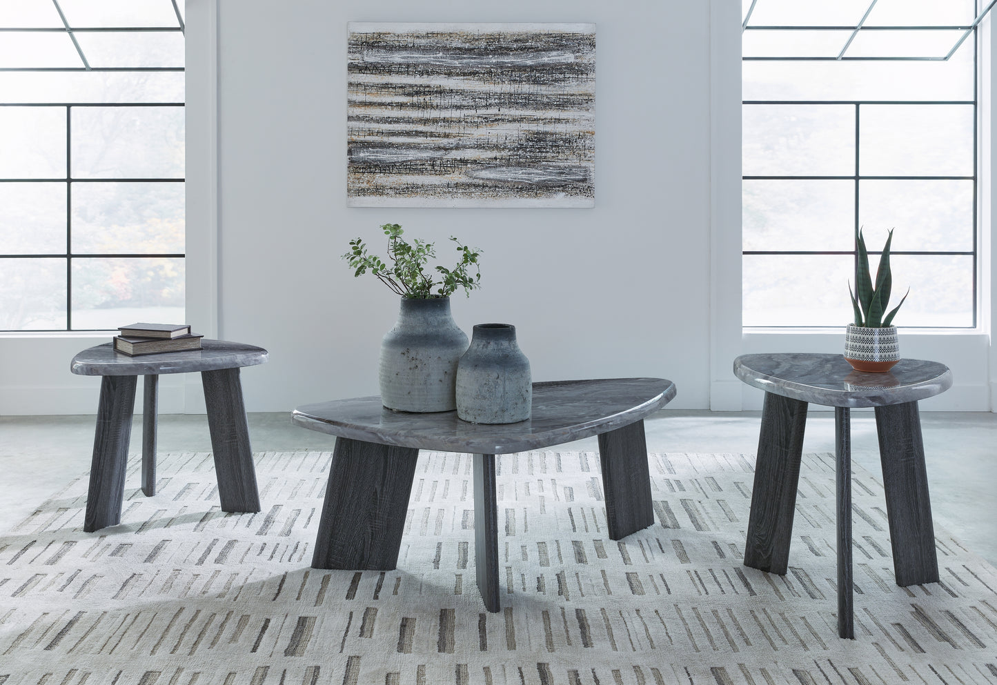 Myers Furniture Outlet - Ashley Furniture - Bluebond Table (Set of 3) - Occasional Table Set (3/CN) / Gray - T390-13