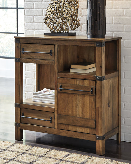 Myers Furniture Outlet - Ashley Furniture - Roybeck Accent Cabinet - Accent Cabinet / Light Brown/Bronze - T411-40