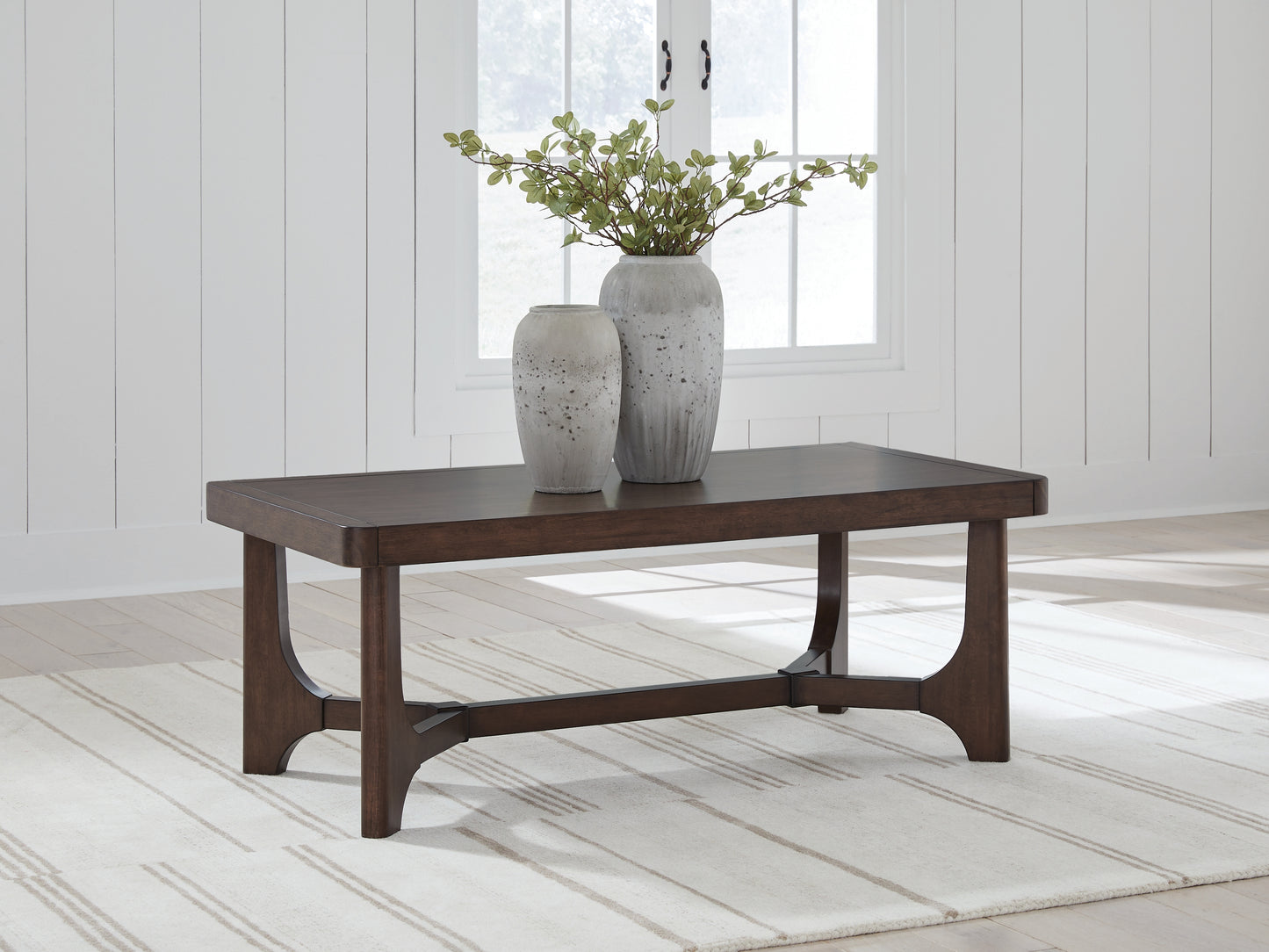Myers Furniture Outlet - Ashley Furniture - Korestone Coffee Table - Rectangular Cocktail Table / Dark Brown - T438-1