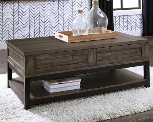 Myers Furniture Outlet - Ashley Furniture - Johurst Coffee Table with Lift Top - LIFT TOP COCKTAIL TABLE / Grayish Brown - T444-9