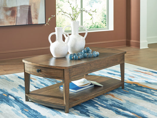 Myers Furniture Outlet - Ashley Furniture - Burkbyer Coffee Table - Rectangular Cocktail Table / Brown - T513-1