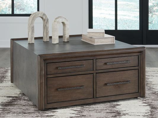 Myers Furniture Outlet - Ashley Furniture - Kallenny Coffee Table - Square Cocktail Table / Brown/Gray - T669-8