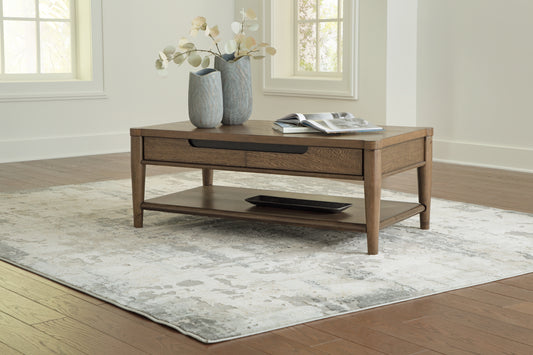 Myers Furniture Outlet - Ashley Furniture - Roanhowe Coffee Table - Rectangular Cocktail Table / Brown - T769-1