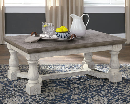 Myers Furniture Outlet - Ashley Furniture - Havalance Coffee Table - Rectangular Cocktail Table / Gray/White - T814-1