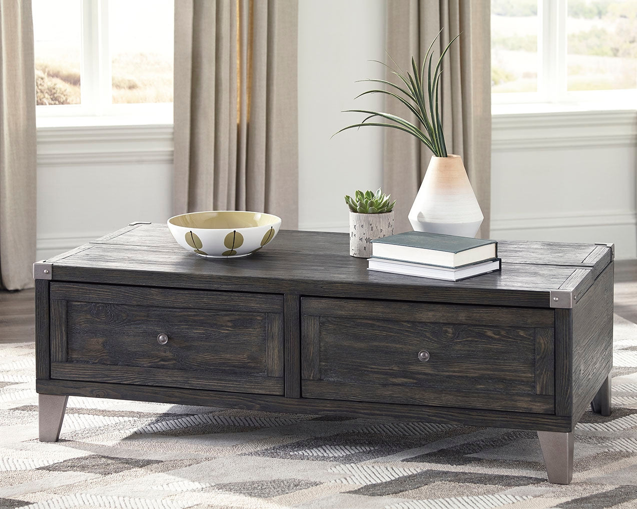 Myers Furniture Outlet - Ashley Furniture - Todoe Coffee Table with Lift Top - Lift Top Cocktail Table / Dark Gray - T901-9