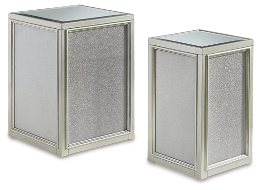 Myers Furniture Outlet - Ashley Furniture - Traleena Nesting End Table (Set of 2) - Nesting End Tables (Set of 2) / Silver Finish - T957-16
