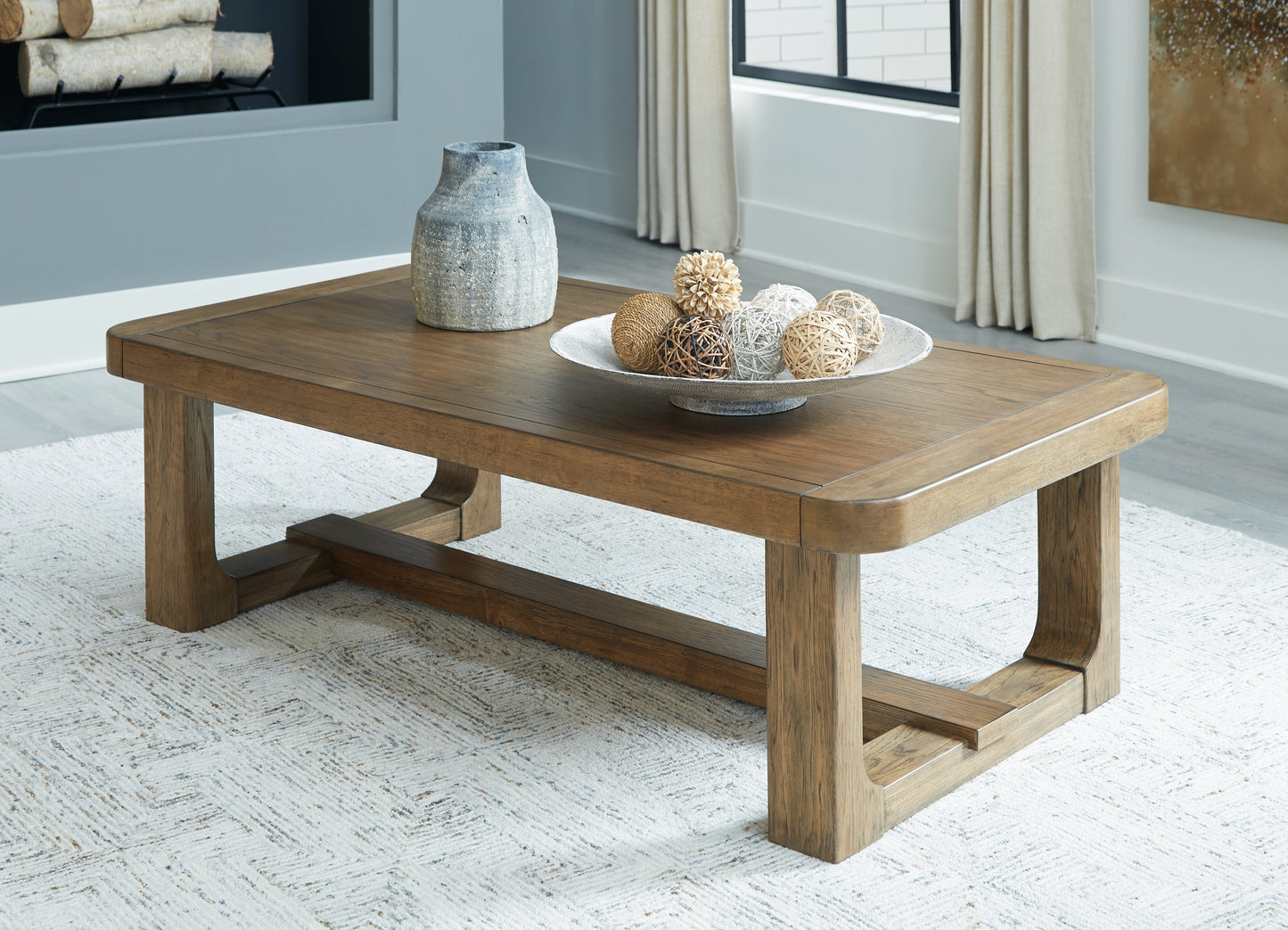 Myers Furniture Outlet - Ashley Furniture - Cabalynn Coffee Table - Rectangular Cocktail Table / Light Brown - T974-1