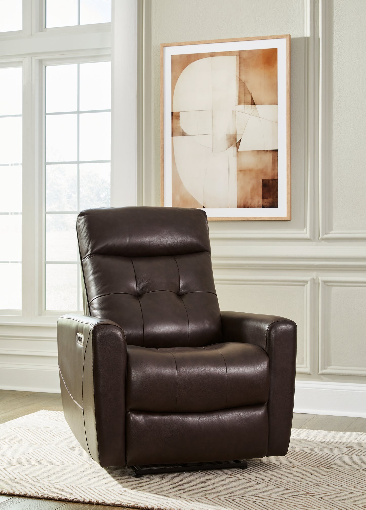Myers Furniture Outlet - Ashley Furniture - Pisgham Living Room - PWR Recliner/ADJ Headrest / Chocolate - U1050013