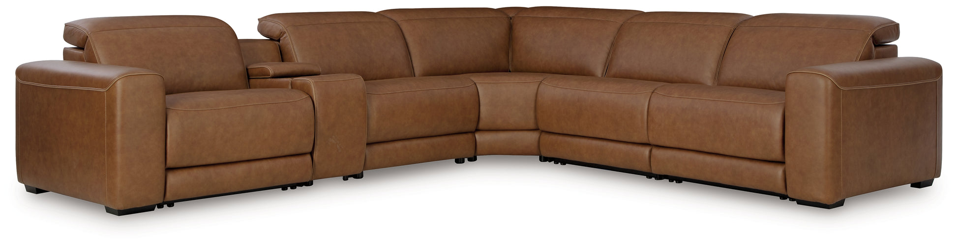 Myers Furniture Outlet - Ashley Furniture - Magic Man Sectional - 2-Piece Power Reclining Sectional Loveseat / Caramel - PCU10700S1