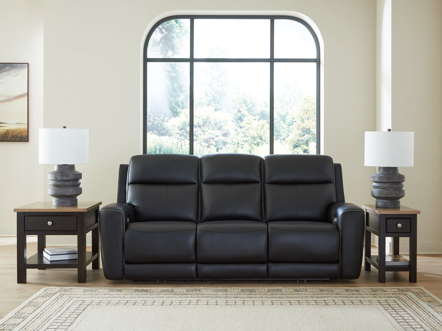 Myers Furniture Outlet - Ashley Furniture - 5Z-Comfort Living Room - PWR REC Sofa with ADJ Headrest / Onyx - PCU1090215