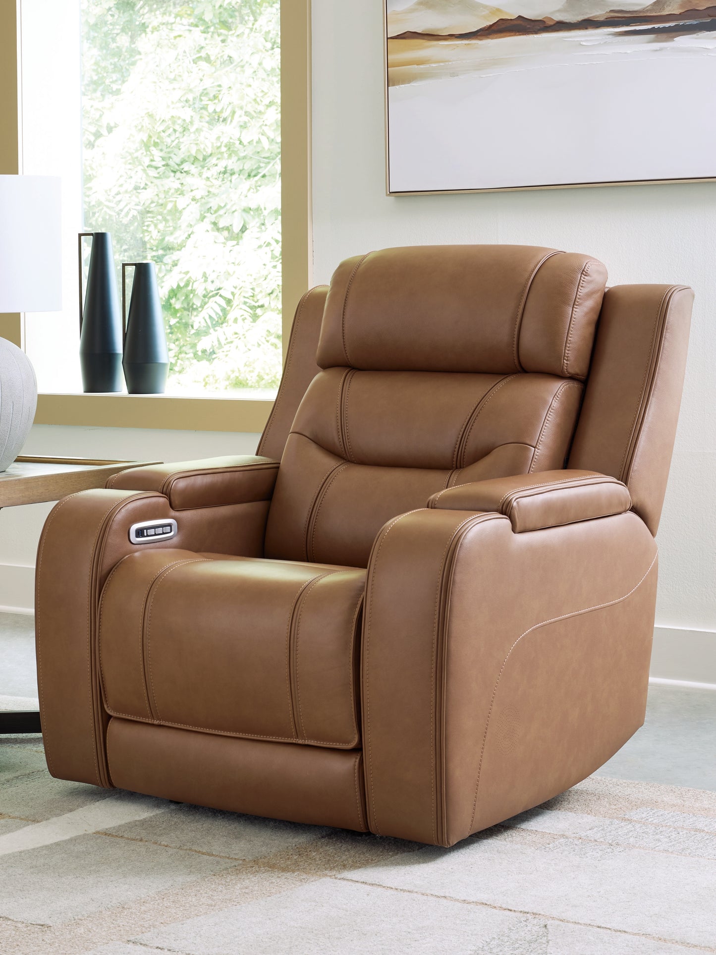 Myers Furniture Outlet - Ashley Furniture - Knightington Living Room - Power Recliner w/Audio Seating / Caramel - PCU1160013A