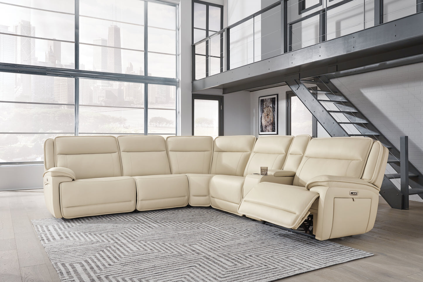 Myers Furniture Outlet - Ashley Furniture - Double Deal Sectional - 6-Piece Power Reclining Sectional / Almond - U13001S1