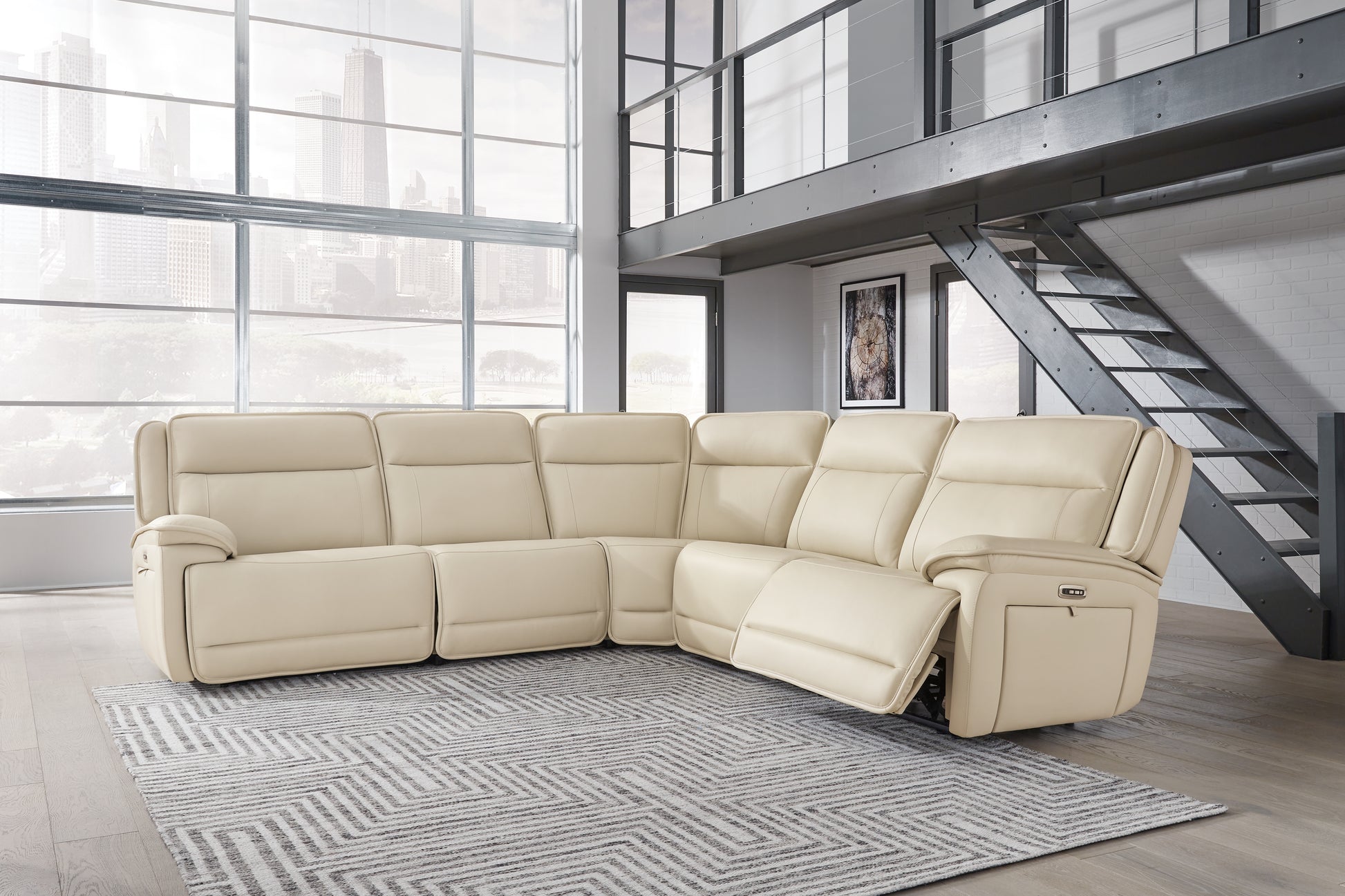 Myers Furniture Outlet - Ashley Furniture - Double Deal Sectional - 7-Piece Reclining Sectional with 2 Consoles / Almond - U13001S9