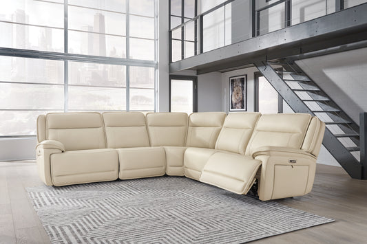 Myers Furniture Outlet - Ashley Furniture - Double Deal Sectional - 7-Piece Reclining Sectional with 2 Consoles / Almond - U13001S9