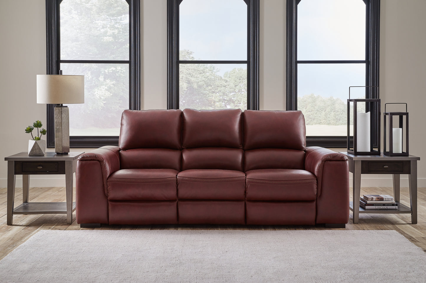 Myers Furniture Outlet - Ashley Furniture - Alessandro Living Room - PWR REC Sofa with ADJ Headrest / Garnet - U2550115