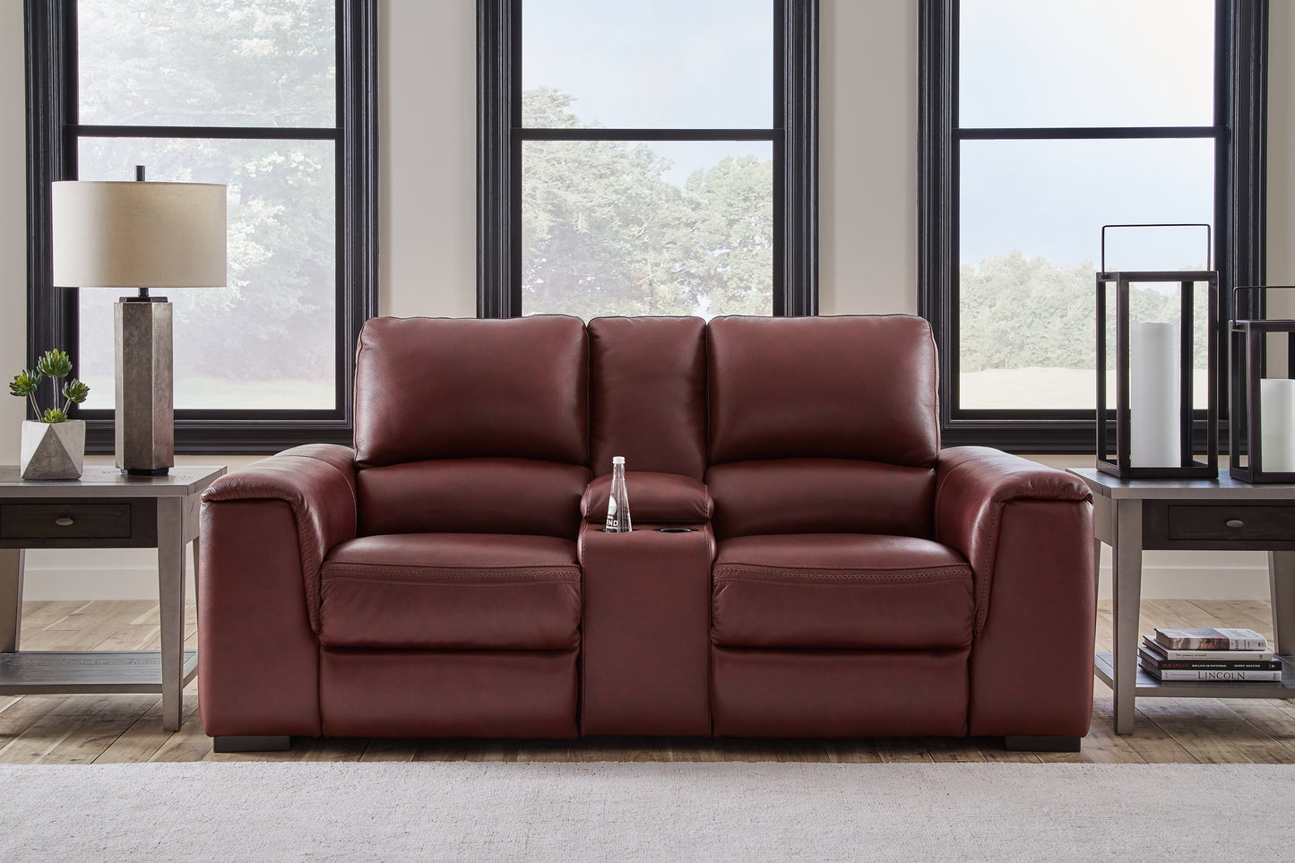 Myers Furniture Outlet - Ashley Furniture - Alessandro Living Room - PWR Recliner/ADJ Headrest / Garnet - U2550113