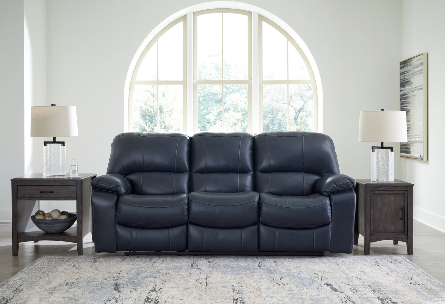 Myers Furniture Outlet - Ashley Furniture - Leesworth Living Room - Reclining Power Sofa / Ocean - U4380987