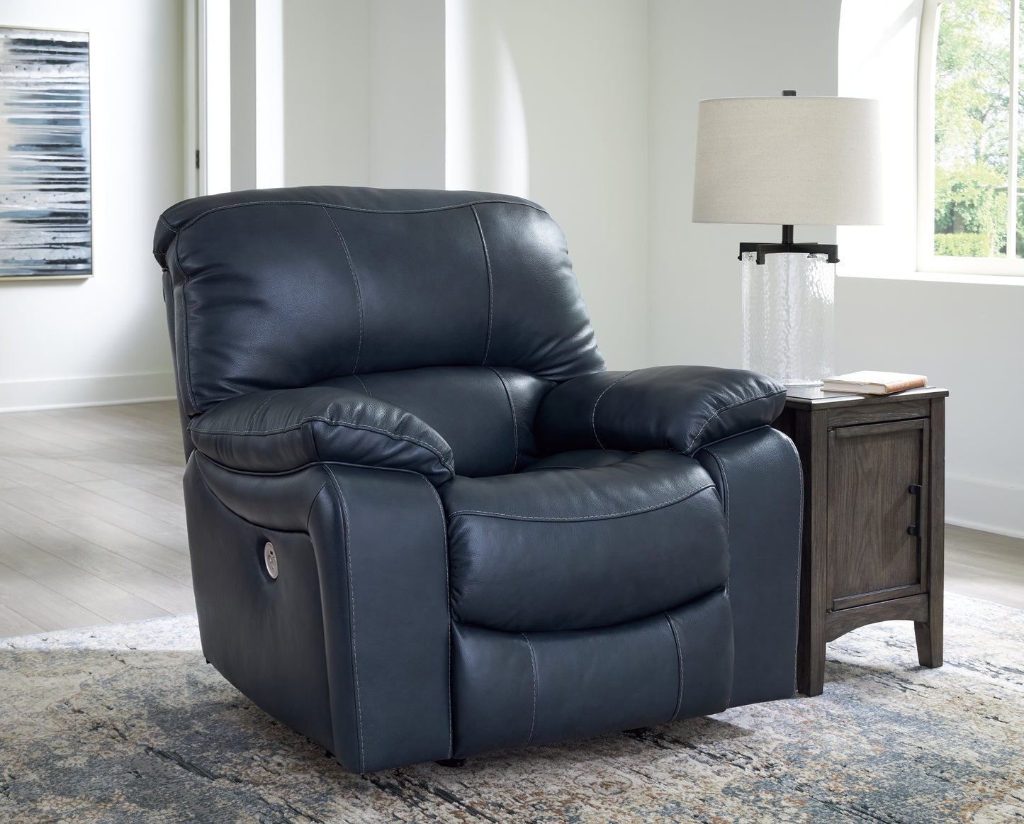 Myers Furniture Outlet - Ashley Furniture - Leesworth Living Room - Power Rocker Recliner / Ocean - U4380998