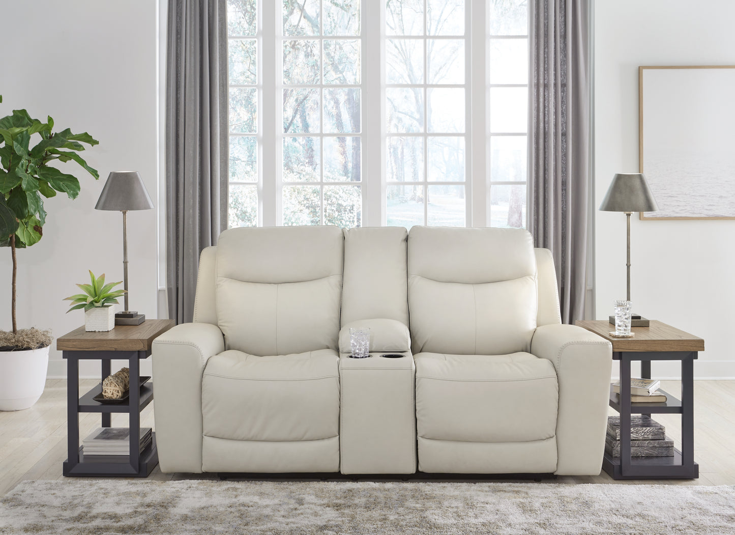 Myers Furniture Outlet - Ashley Furniture - Mindanao Living Room - PWR REC Loveseat/CON/ADJ HDRST / Coconut - U5950518