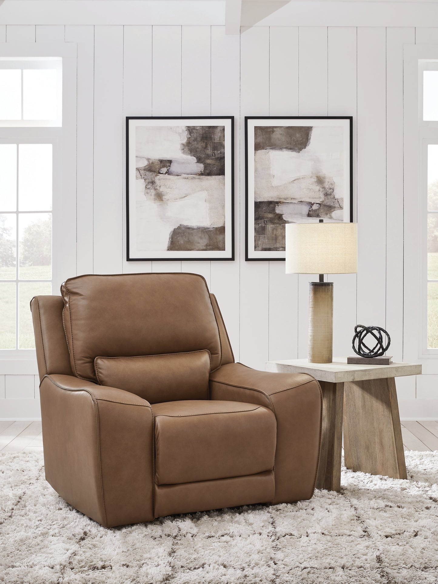 Myers Furniture Outlet - Ashley Furniture - DeepWakes Living Room - PWR Recliner/ADJ Headrest / Caramel - PCU6260613