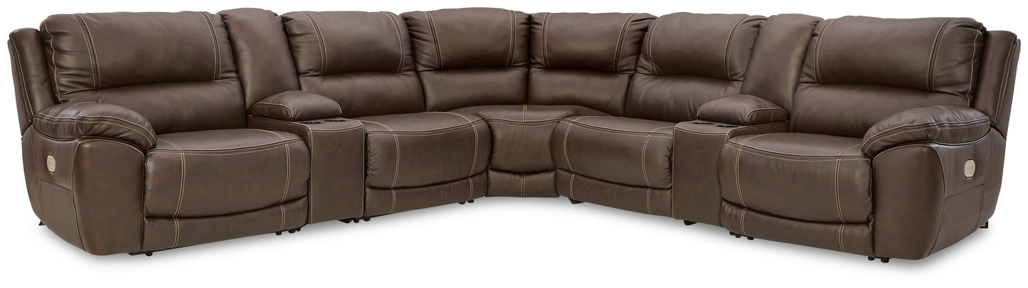 Myers Furniture Outlet - Ashley Furniture - Dunleith Sectional - 7-Piece Power Reclining Sectional / Chocolate - U71604S7