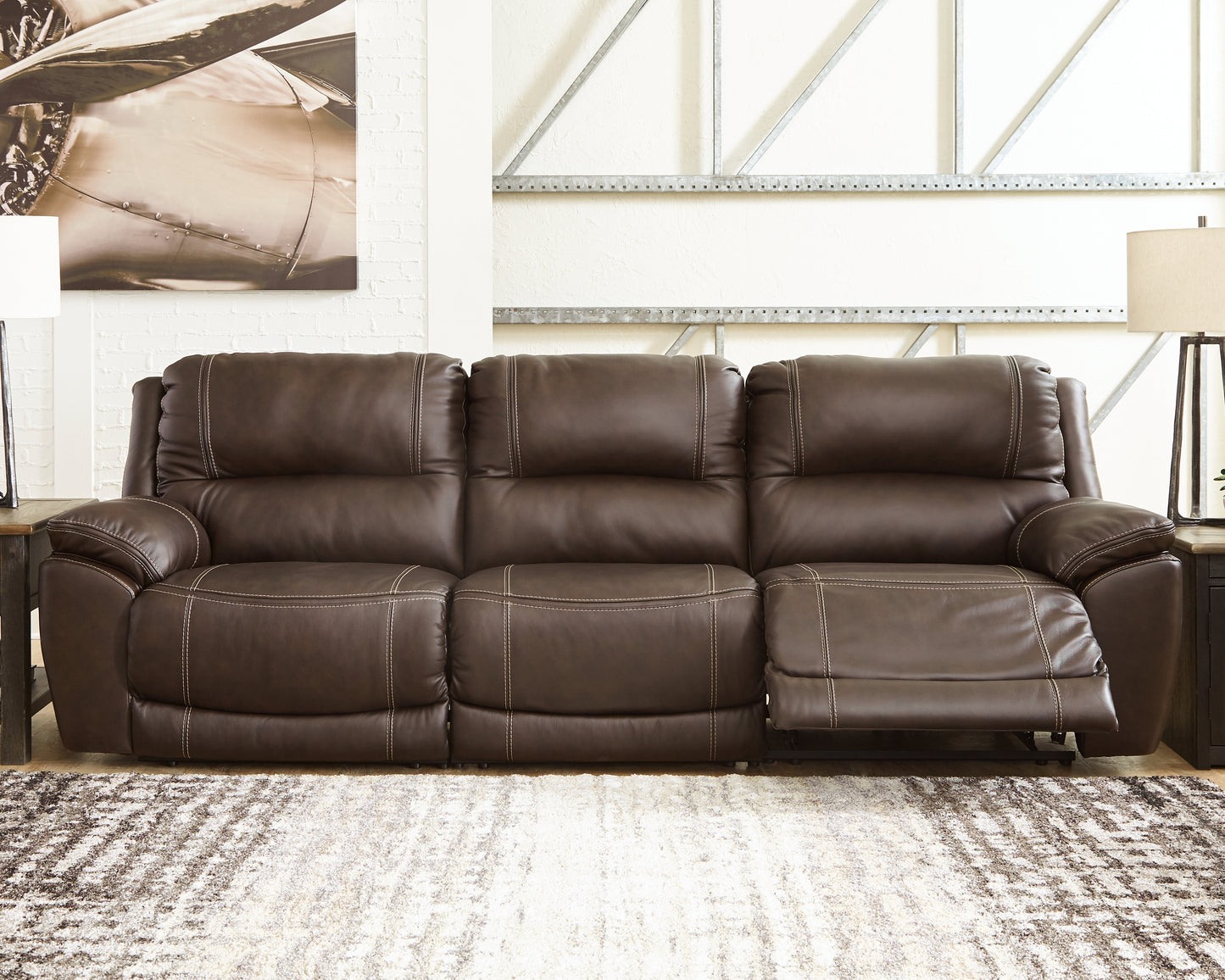 Myers Furniture Outlet - Ashley Furniture - Dunleith Sectional - 3-Piece Power Reclining Sofa / Chocolate - U71604S5