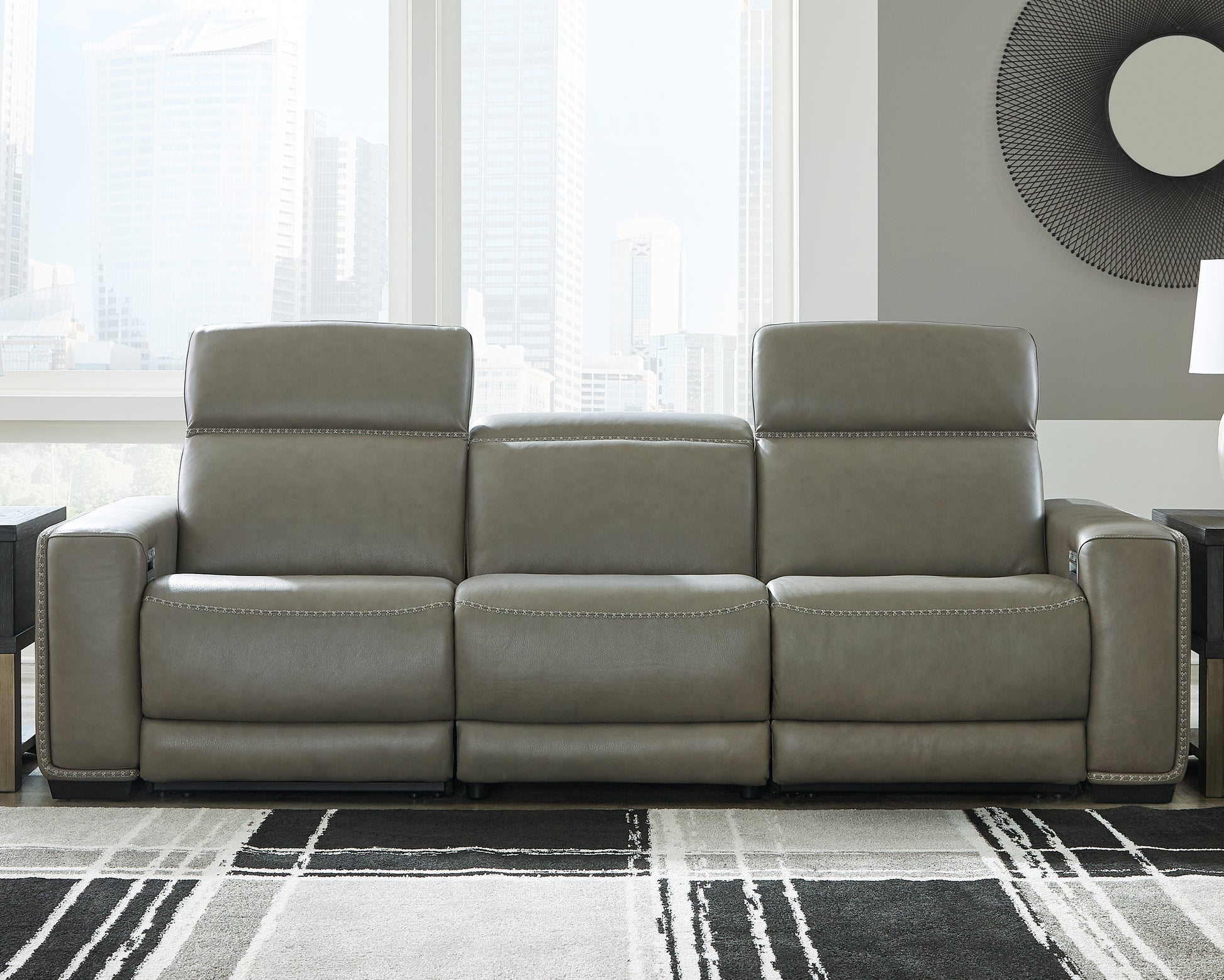 Myers Furniture Outlet - Ashley Furniture - Correze Sectional - 3-Piece Power Reclining Sectional Sofa / Gray - U94202S2