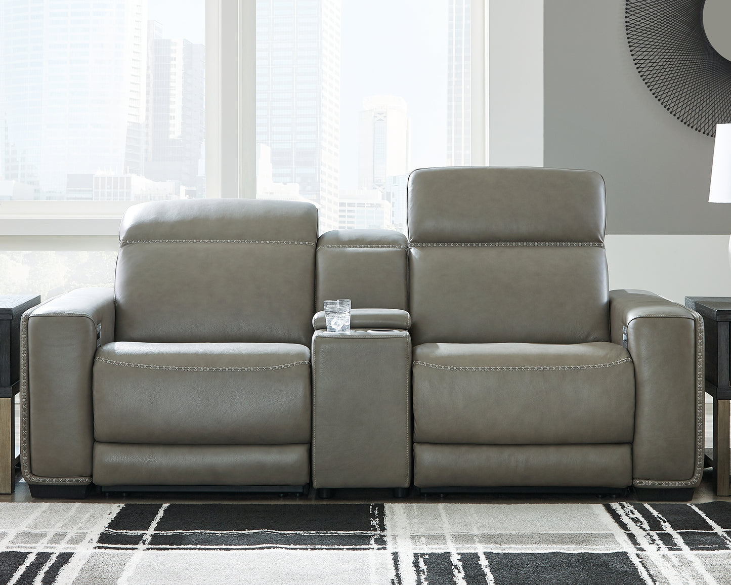 Myers Furniture Outlet - Ashley Furniture - Correze Sectional - 3-Piece Power Reclining Sectional Loveseat / Gray - U94202S3
