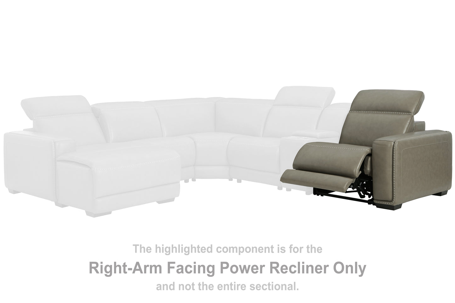 Myers Furniture Outlet - Ashley Furniture - Correze Sectional - RAF Zero Wall Power Recliner / Gray - U9420262