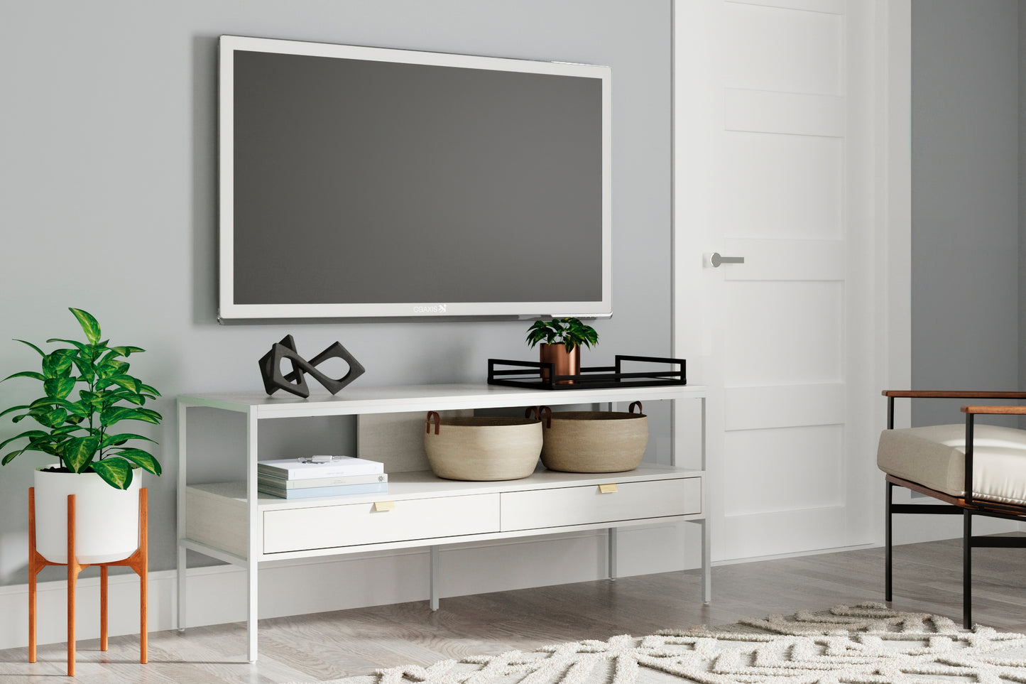 Myers Furniture Outlet - Ashley Furniture - Deznee 60" TV Stand - 60" / White - W162-68