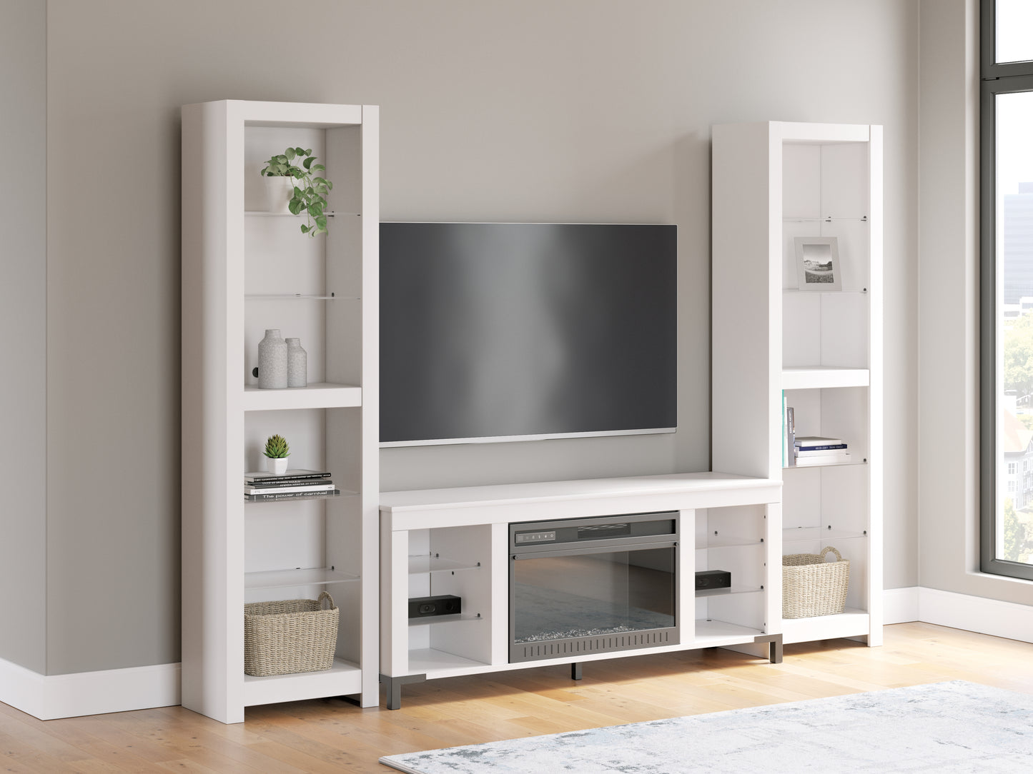 Myers Furniture Outlet - Ashley Furniture - Brollevi Entertainment Center - 3-Piece Entertainment Center / White - W2722W1