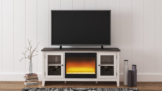 Myers Furniture Outlet - Ashley Furniture - Dorrinson 60" TV Stand with Electric Fireplace - 60" TV Stand with Electric Fireplace / Two-tone - W287W2