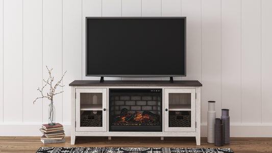 Myers Furniture Outlet - Ashley Furniture - Dorrinson 60" TV Stand with Electric Fireplace - 60" TV Stand with Electric Fireplace / Two-tone - W287W3