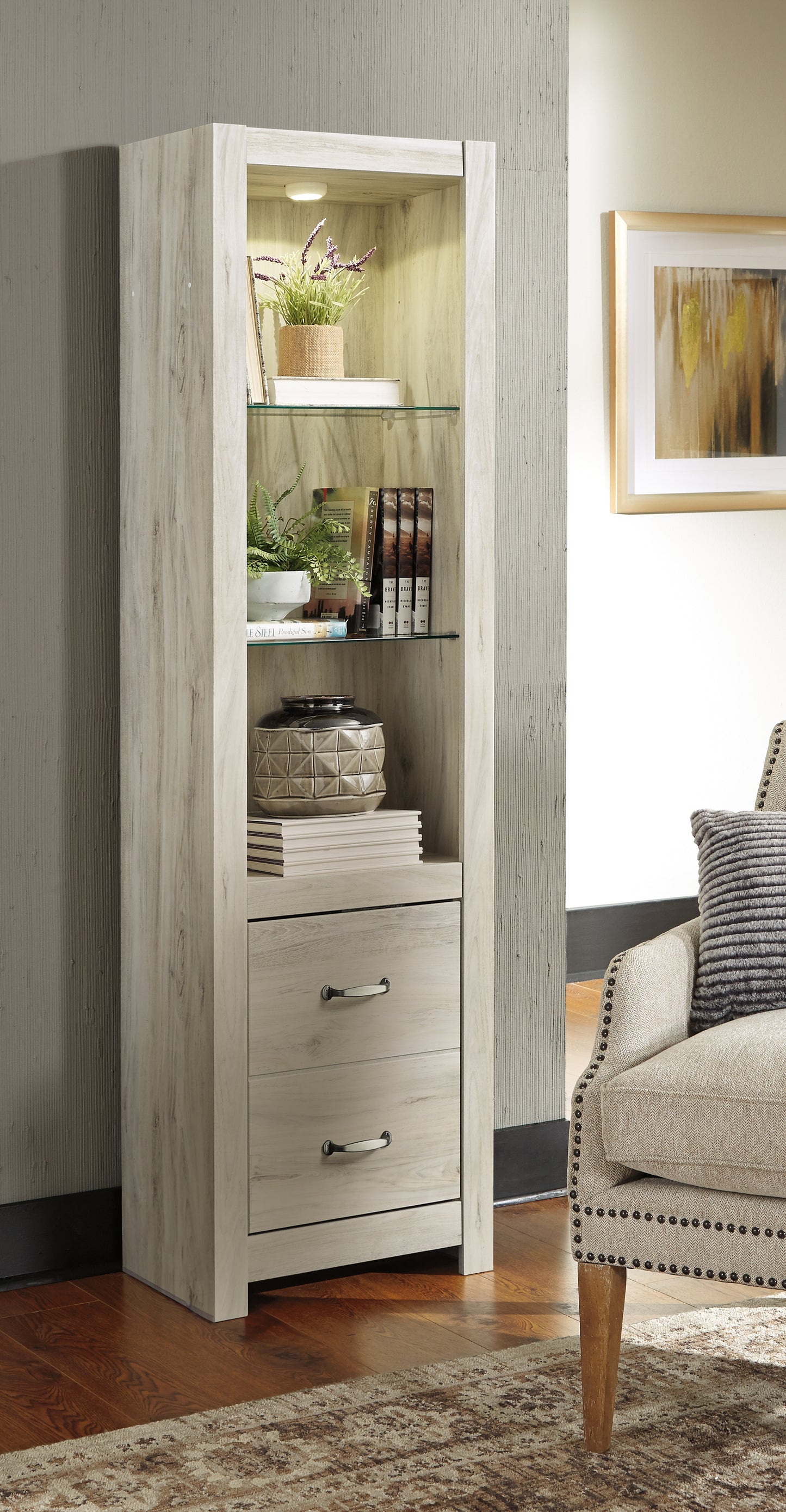 Myers Furniture Outlet - Ashley Furniture - Bellaby Entertainment Center - Pier / Whitewash - W331-24