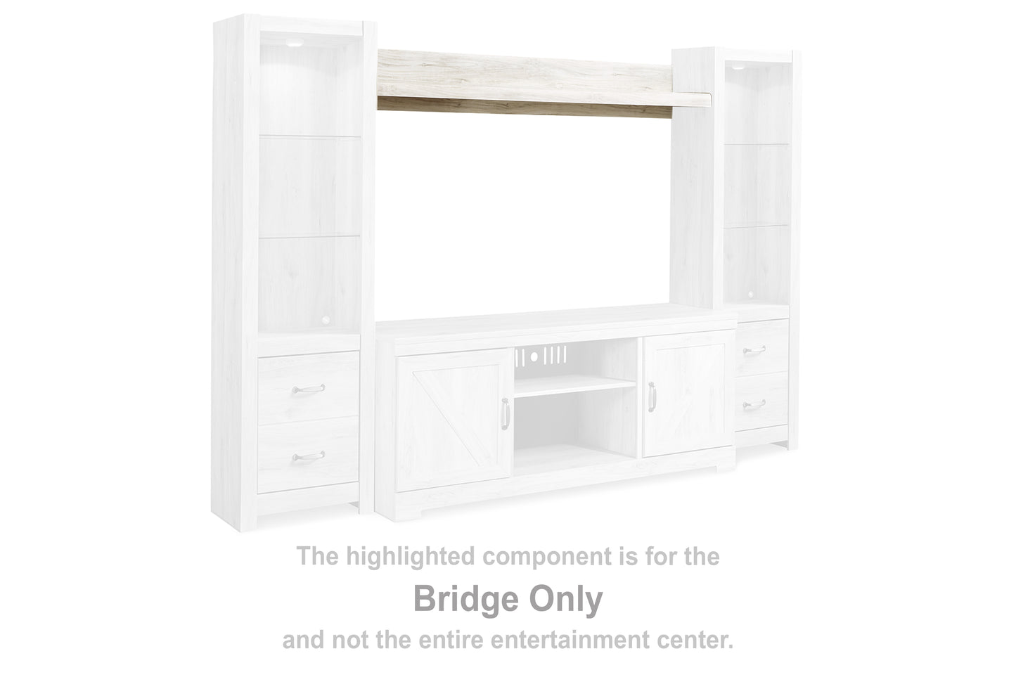 Myers Furniture Outlet - Ashley Furniture - Bellaby Entertainment Center - Bridge / Whitewash - W331-27