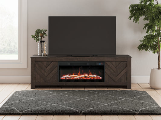 Myers Furniture Outlet - Ashley Furniture - Cayboni 71" TV Stand with Electric Fireplace - 71" TV Stand with Electric Fireplace / Black - W3789W1