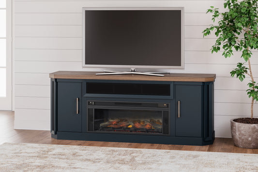 Myers Furniture Outlet - Ashley Furniture - Landocken 83" TV Stand with Electric Fireplace - 83" TV Stand with Electric Fireplace / Two-tone - W402W1