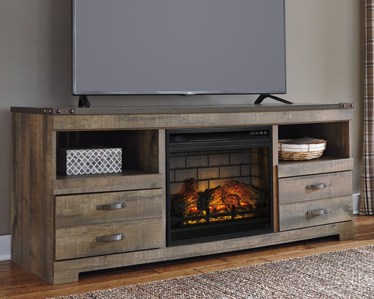 Myers Furniture Outlet - Ashley Furniture - Trinell 63" TV Stand with Electric Fireplace - 63" TV Stand with Electric Fireplace / Brown - W446W9