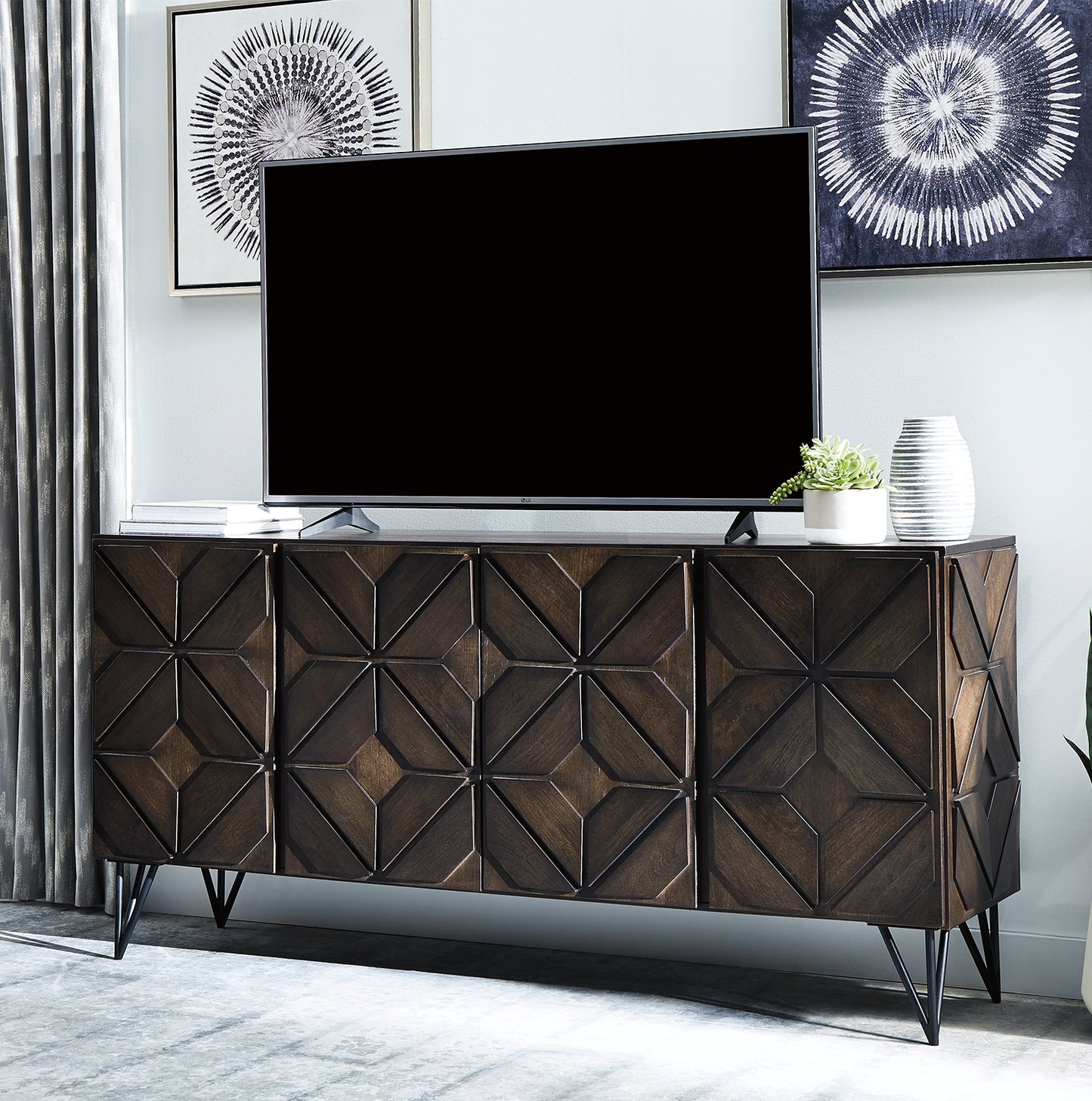 Myers Furniture Outlet - Ashley Furniture - Chasinfield 72" TV Stand - 72" / Dark Brown - W648-68