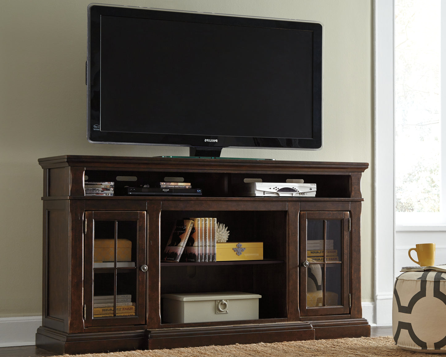 Myers Furniture Outlet - Ashley Furniture - Roddinton 72" TV Stand - 72" / Dark Brown - W701-88