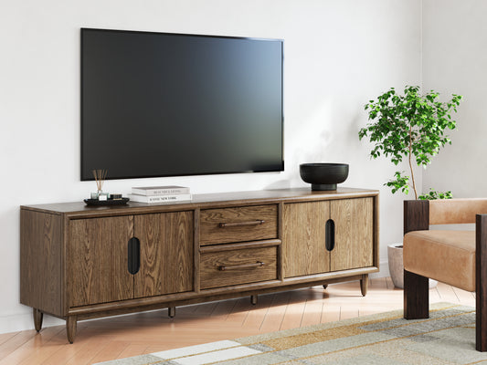 Myers Furniture Outlet - Ashley Furniture - Roanhowe 85" TV Stand - 85" / Brown - W769-68