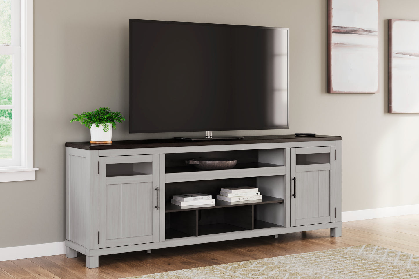 Myers Furniture Outlet - Ashley Furniture - Darborn 88" TV Stand - 88" / Gray/Brown - W796-68