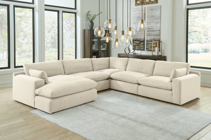 Myers Furniture Outlet - Ashley Furniture - Elyza Sectional - RAF 5-Piece Sectional with Chaise / Linen - 10006S6