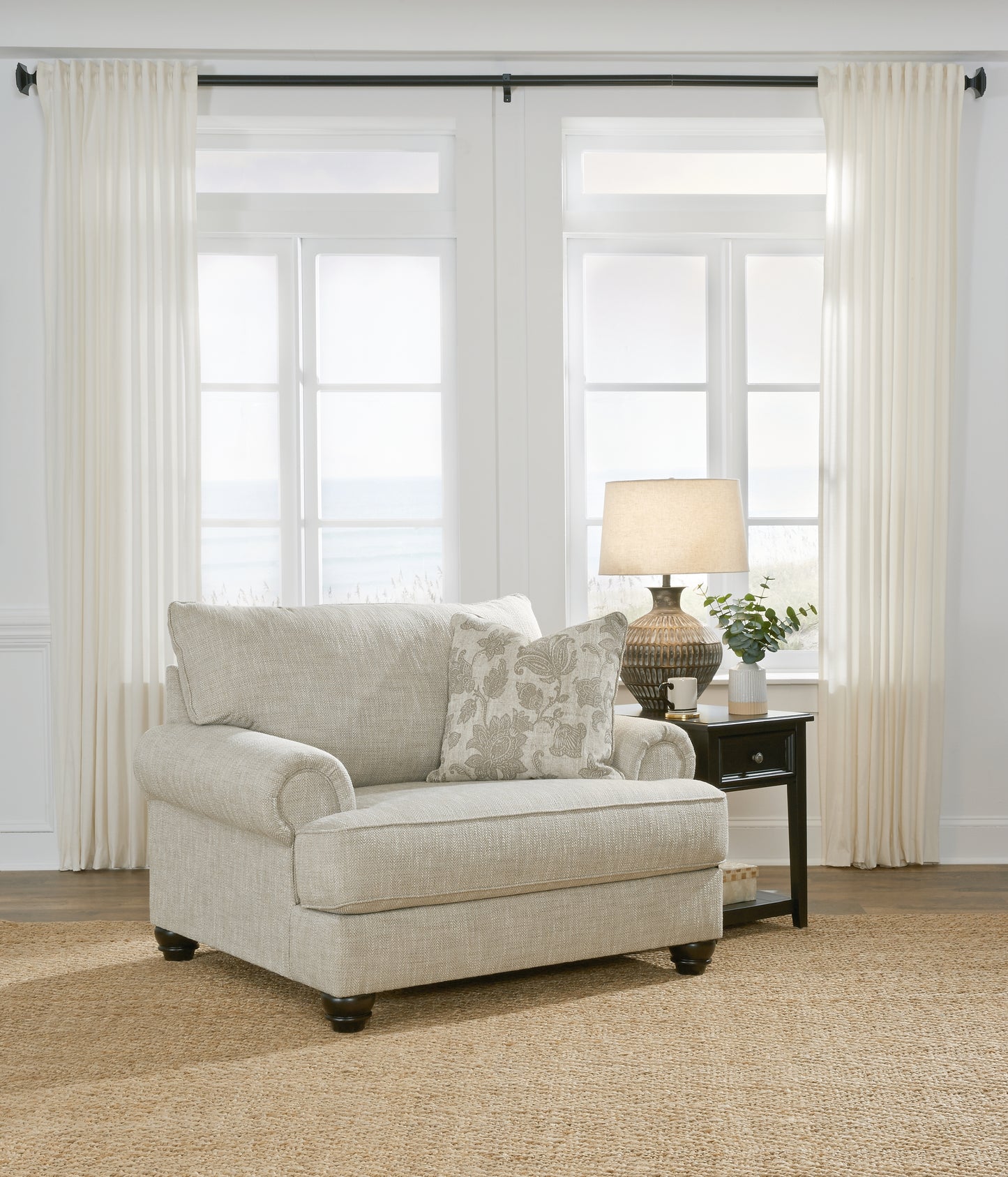 Myers Furniture Outlet - Ashley Furniture - Asanti Living Room - Chair and a Half / Fog - 1320123