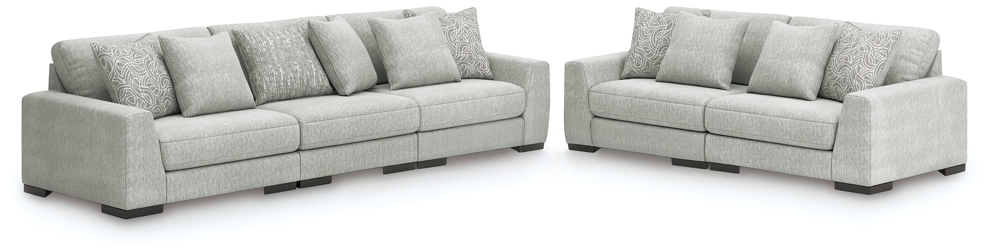 Myers Furniture Outlet - Ashley Furniture - Regent Park 3-Piece Sectional Sofa and 2-Piece Sectional Loveseat - 3-Piece Sectional Sofa and 2-Piece Sectional Loveseat / Pewter - 14404U4