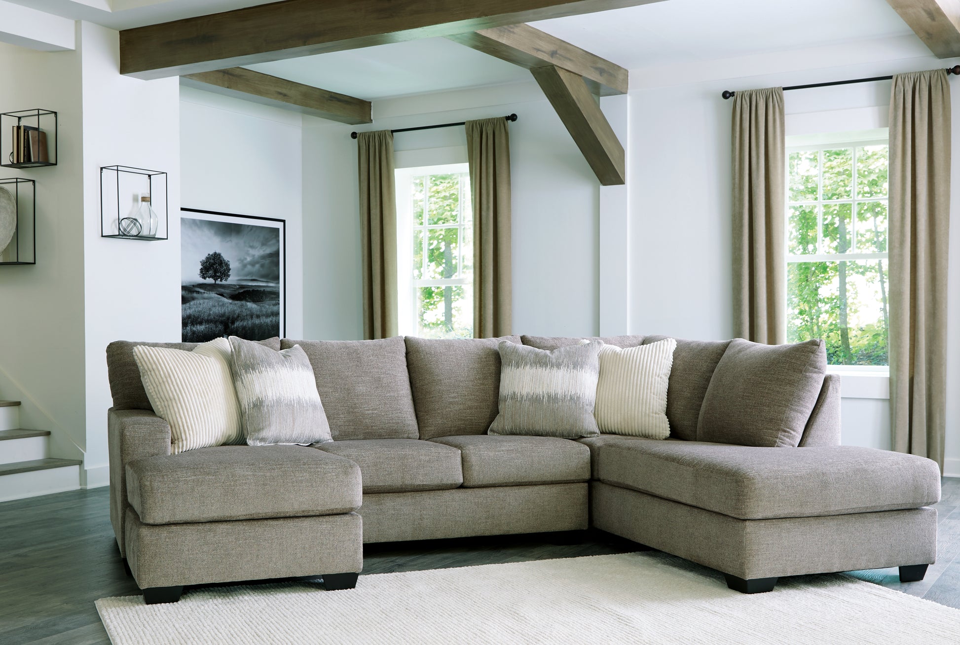 Myers Furniture Outlet - Ashley Furniture - Creswell Sectional - LAF 2-Piece Sectional with Chaise / Stone - 15305S1