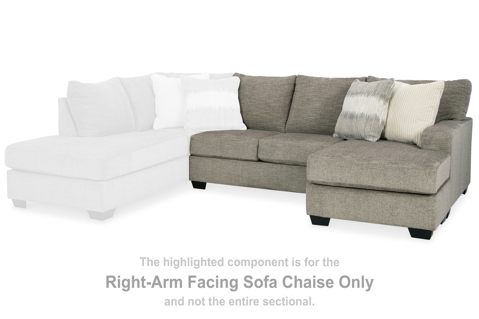 Myers Furniture Outlet - Ashley Furniture - Creswell Sectional - RAF Sofa Chaise / Stone - 1530503